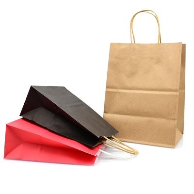 China Large Biodegradable Colorful Gift Bags Recycled Kraft Paper Shopping Bags With Handle For Business Party Wedding Festival Christmas for sale