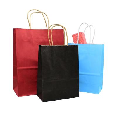 China Hot Selling Biodegradable Custom Printed Colorful Plain Kraft Paper Packaging Bags For Apparel Retail Packaging Gift Bags for sale