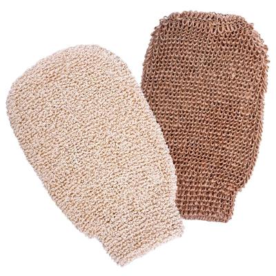 China EXFOLIATE Hot Sale Jute Scrubber Gloves 100% Natural Exfoliating Jute Bath Glove for sale