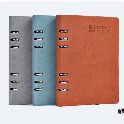 China Magnetic Loose Leaf Notebook Buckle Business U Shaped Notebook With Card Slot Pen Slot for sale