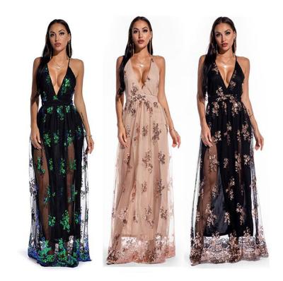 China 2021 Women Ladies Breathable Apricot Tassel Fringe Long Sleeve Dresses Party Maxi Sequin Evening Dress for sale