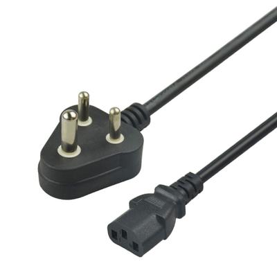 China Pvc Jacketted Stromkabel Laptop Indien Stecker Schwarz 6 Fuß zu verkaufen