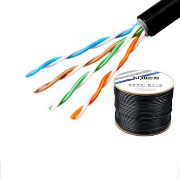 China 5.8MM preto UTP CAT5E cabo de cobre para comunicações externas CAT5E cabo de rede à venda