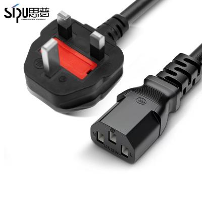 China 1.5m British Standard Power Cord 0.75 Square Two Core Flat Wire Black Hong Kong Three Plug for sale