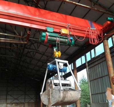 China Bridge Crane 5T Single Beam Electric Bucket Remote Control Overhead Traveling Crane for sale