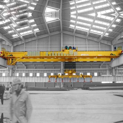 China Bridge Crane QL Model 15t 17t 19t 20t Hang Beam Double Girder Overhead Crane with Carrier-Beam Piping for sale