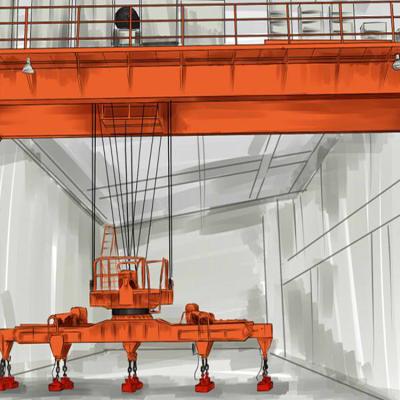 China Bridge Crane Cabin Control Double Girders Under Swing or Swing Type Girder Magnet Bridge Hanging Crane for sale