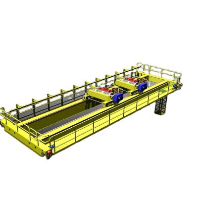 China Bridge Crane High Quality QE 5+5 Ton Double Girder Model Cabin Control Double Carts Overhead Crane for sale