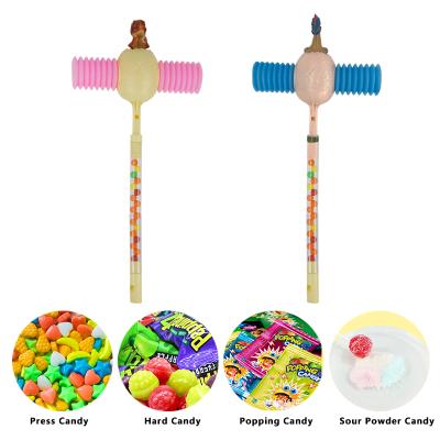 China Candy Toys For Kids Children Play Toy Toy Cheap Indoor Funny Dinosaur Indoor Funny Hammer Plastic Hammer With Light And Candy for sale