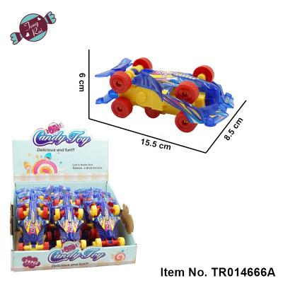 China Plastic Candy Toys Vehicle Pull Wire Race Car For Kids for sale