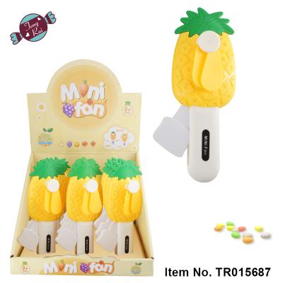 China Cartoon Toys Cute Pineapple Manual Fan Cartoon Folding Blades Hand Held Portable Air Cooler Refresh Manual Fan for sale