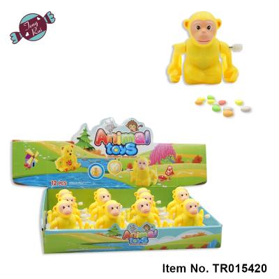 China Candy Toys For Children Wholesale Plastic Wind-up Ride-on Cartoon Bear Animal Monkey Tumble On Bananas Kids Infant Candy Toys For Children for sale