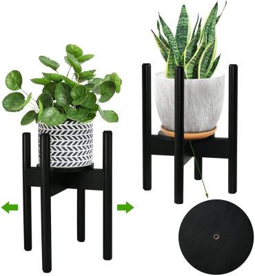 China Modern Bamboo Wood Plant Stand Indoor, with Planter Pot Tray, Adjustable (fits 8, 9, 10, 11 and 12 inch pots) for sale