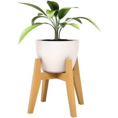 China Modern Bamboo Wooden Plant Flower Pot Stand Stands Modern Plants Show Rack / Pedestal for sale