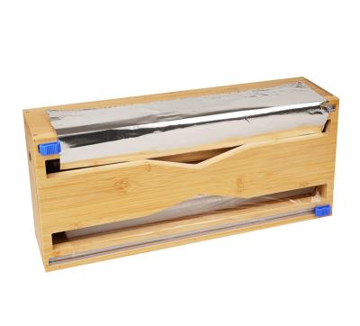 China Sustainable Bamboo Drawer Organizer, Wrap Aluminum Foil, Plastic And Wax Paper Dispenser For Buffet for sale