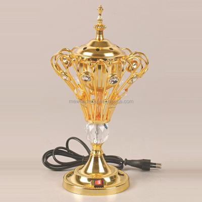 China Large Metal Bakhoor Oil Burner Madden Bakhur Metal Mabkhara Eid Gift Non Electric for sale