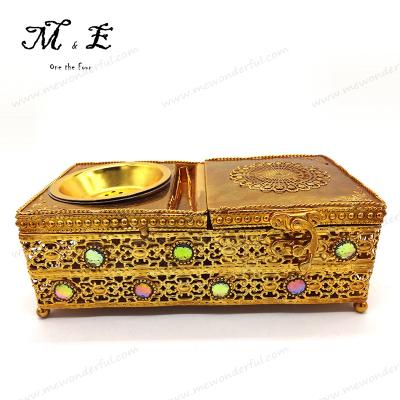 China Gold plated metal arabic essential oil burner, burner bakhoor for sale