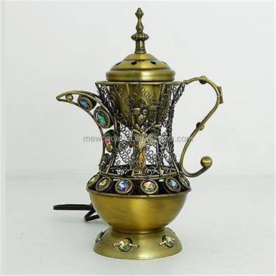 China Hot Selling Metal Emboss Parton Metal Aladine Lamp Oil Censer, Car Censer with Arabic Color Diamond for sale