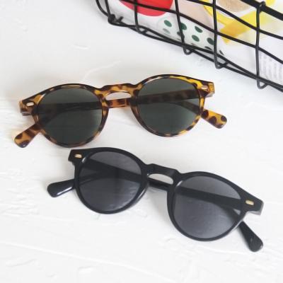 China Wholesale Designer Vintage Shades Small Sun Glass Custom UV400 Vintage Round Frame Men Sunglasses 2021 for sale