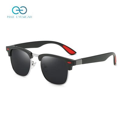 China gd2851 Fashion Sunglasses Men's Classic Fashion Sunglasses Round Vintage Half Frame Polarized Sun Glasses for sale