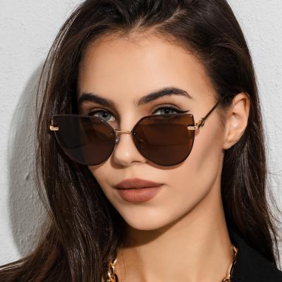 China Mujer de frame gafas de sol de ladies UV400 large oversized cat eye sunglasses for sale