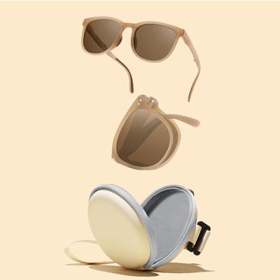 China Eyewear Trade 2022 New Design Custom Round Frame Sun Glasses TR90 Polarized UV400 Foldable Women Sunglasses for sale