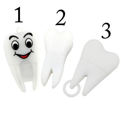 China Silicone Novelty 32GB U Disk Tooth Shape USB Pen Flash Drive Customized Dentistry Gift for sale