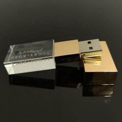 China Other factory Promotional custom LOGO Glass rose gold/usb usb flash drive stick acrylic without led light for sale