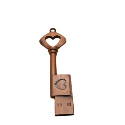 China Wholesale Metal Heart Shaped Metal Key With Waterproof Usb Flashdisk Memory Stick 2.0 USB 3.0 Red Copper Flash Drive for sale