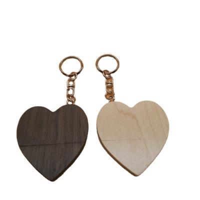 China Wooden Heart Wooden Shape With Chain With Usb Flashdisk Memory Stick Usb Flash Drive Customized LOGO Flash Disk for sale