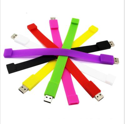 China Custom Gift USB 3.0 Promotion Pendrives Pen Drives Usb 2.0 Memory Pendrives USB Flashdrives Silicone Wristband Wrist Band for sale