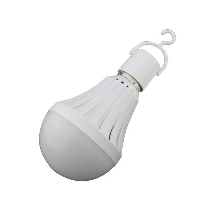 China Wholesale 3W, 5W, 7W, 9W, 12W, 15W E27 Rechargeable Emergency Smart LED Garden Light Bulb with Hook for sale