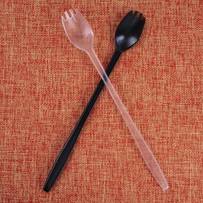 China Factory direct wholesale frosted set spoon and long fork disposable transparent spoon BBL-YCX-CS-001 for sale