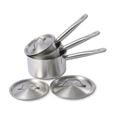 Cina Sustainable Cookware Customization Home Kitchen Cooking Single Handle Tall Sauce Pot Made Up Of Pot Stainless Steel Bottom Cooking Ware. in vendita