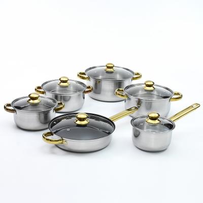 China Sustainable silver stainless steel cookware bundle, six-piece cookware set, universal pot cooking beware en venta