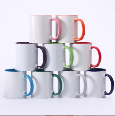 China Viable Wholesale DIY Printing 11oz Bone China Sublimation Mug Heat Transfer Coated Mug à venda