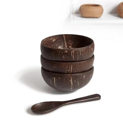 China Sustainable Natural Handmade Coconut Dried Fruit Dish Dessert Tableware Old Coconut Shell Bowl Coconut Shell Bowl for sale