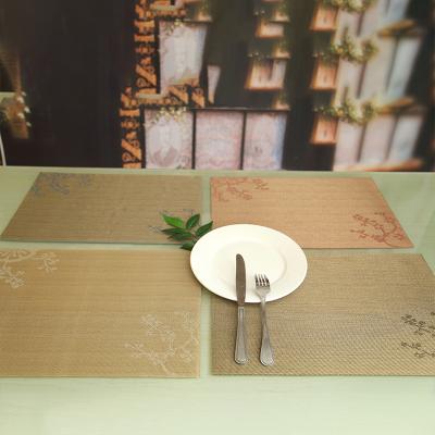 China High Temperature Resistant Reusable Waterproof Washable Rectangular Table Mat PVC Restaurant Place Mat for sale