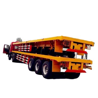 China 2018 Years Used Flat Bed Trailer 3 Axles Truck Trailer 40 Tons Semi Container Trailer Second Hand For Sale for sale