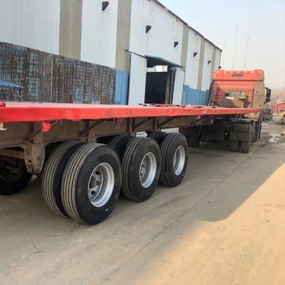 China Truck Trailer Container Transport 3 Axle Small Flatbed Hauling Semi Trailer for sale