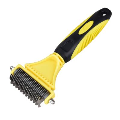 China Hot Stocked Pet Stainless Steel Hair Removal Grooming Tool Comb Dog Deshedding Hair Brush Dog Clean Brush for sale