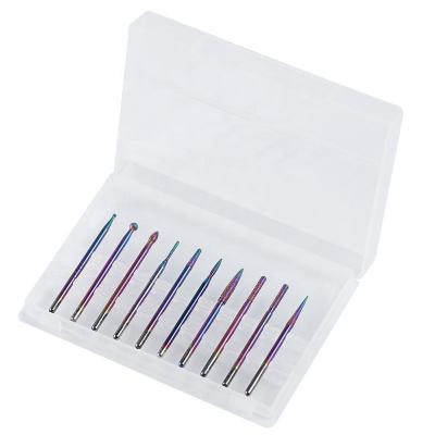 China Art Beauty Professional Manicure Tools High Quality Rainbow Nail Coating 5 in 1 Bit Tungsten Carbide Nail Drill Bit for sale