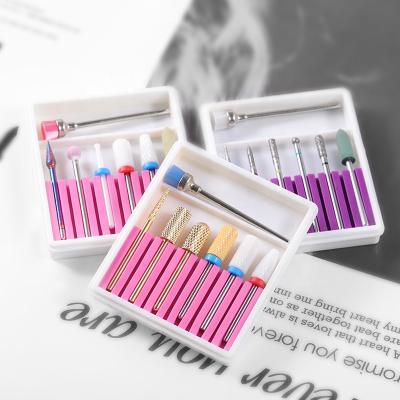 China Nail Art Beauty Nail Drill Bits Set Pedicure Burr File Electric Nail Files Diamond Grinding Bit For Manicure Drill for sale