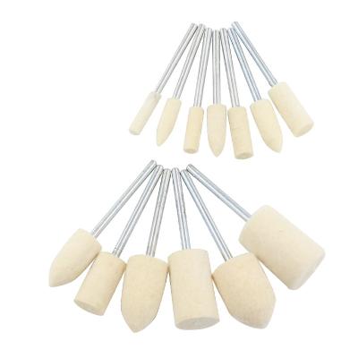 China Customizable Shank 3mm Wool Polishing Grinding Head, Wool Felt Polishing Head for Polishing Jewelry for sale