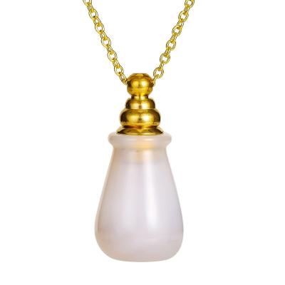 China Newest FASHIONABLE Design Brazil Agate Stone Essential Oil Bottle Natural Aroma Diffusion For Women Necklace Jewelry for sale