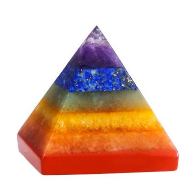 China Hot Sale Europe Wholesale 7 Chakra Meditation Orgonite Pyramid Energy Healing Crystals and Natural Stones for sale