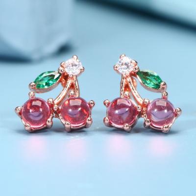 China TRENDY charm rose gold stud earring fruit earrings fashion ear studs stylish earrings for sale