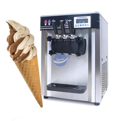 China Labor Saving 3 Flavors Soft Ice Cream Machine Easy Operation Commercial Ice Cream Maker Machine For Food And Beverage Shops for sale