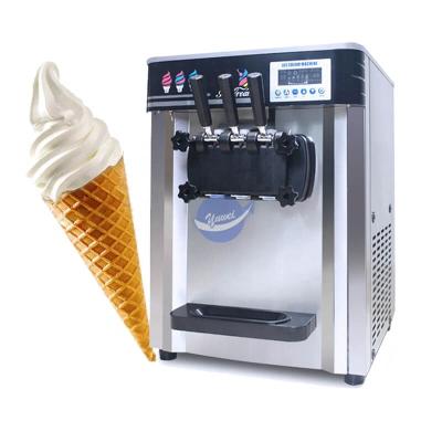 China Easy automatic top three flavors tabletop ice cream machine labor saving operation home ice cream machine commercial for sale