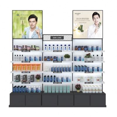 China MDF Purchasing Cosmetic Shelf Display Customized Cosmetic Display Rack Cosmetic Display For Perfume Store for sale